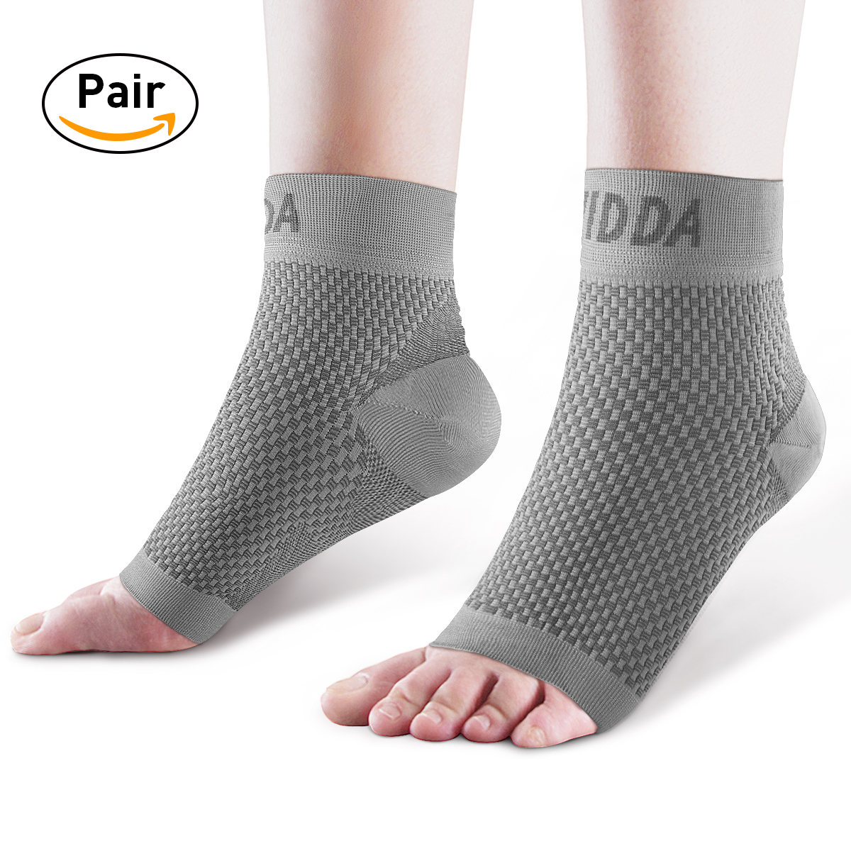 Ankle Brace for Men Women Pair AVIDDA Plantar Fasciitis Socks with Arch Support Compression Ankle Support Foot Sleeve for Achilles Tendon Support Swelling Eases Heel Pain Relief Gray Small