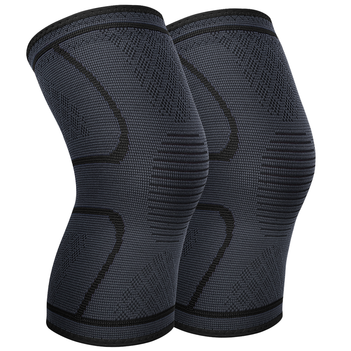 Knee Brace Support Pair for Men Women, AVIDDA Compression Knee Sleeve for Joint Pain Relief, Arthritis, Meniscus Tear, Injury Recovery, Running, Squats, Weight Lifting, Football Gray S