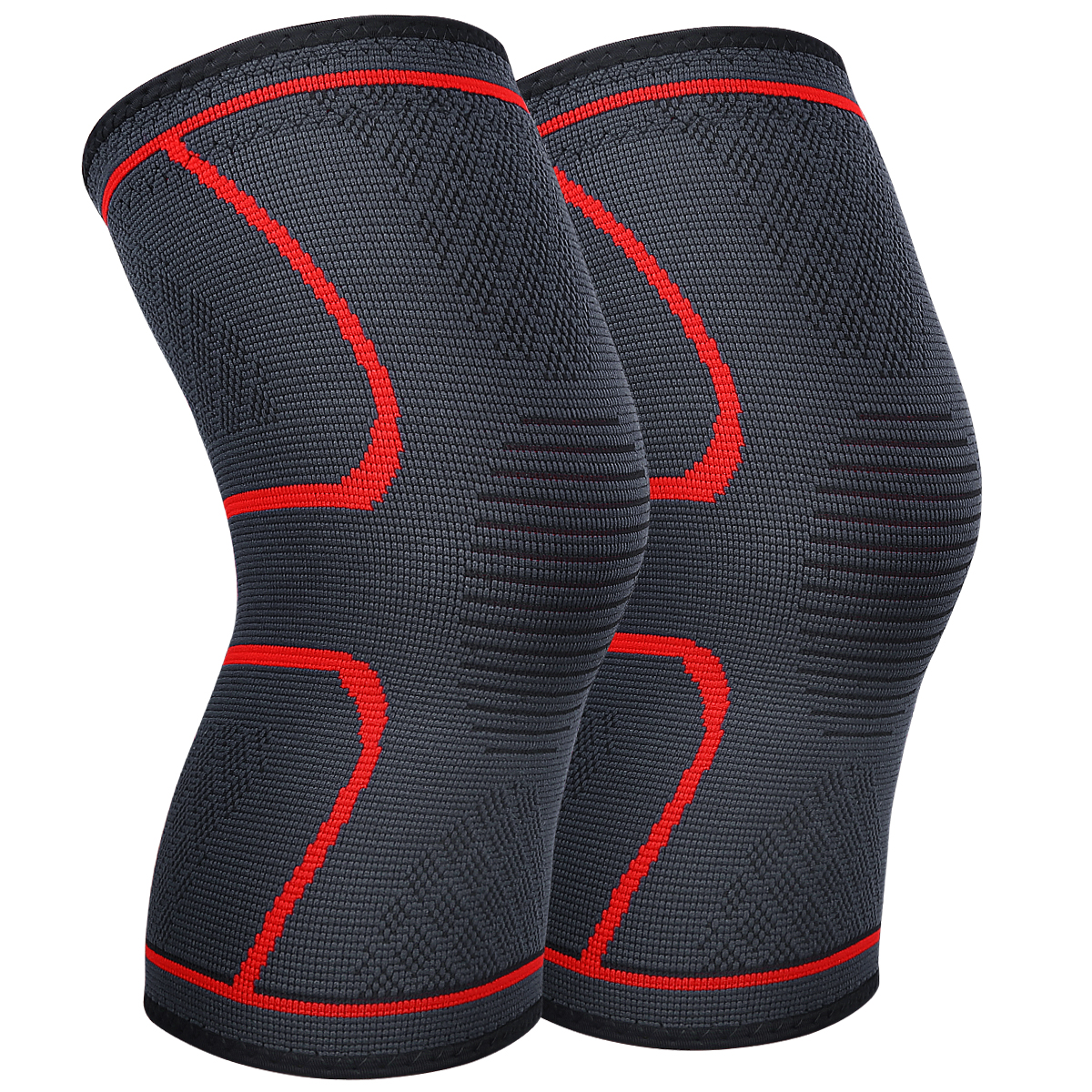 Knee Brace Support Pair for Men Women, AVIDDA Compression Knee Sleeve for Joint Pain Relief, Arthritis, Meniscus Tear, Injury Recovery, Running, Squats, Weight Lifting, Football Red XL