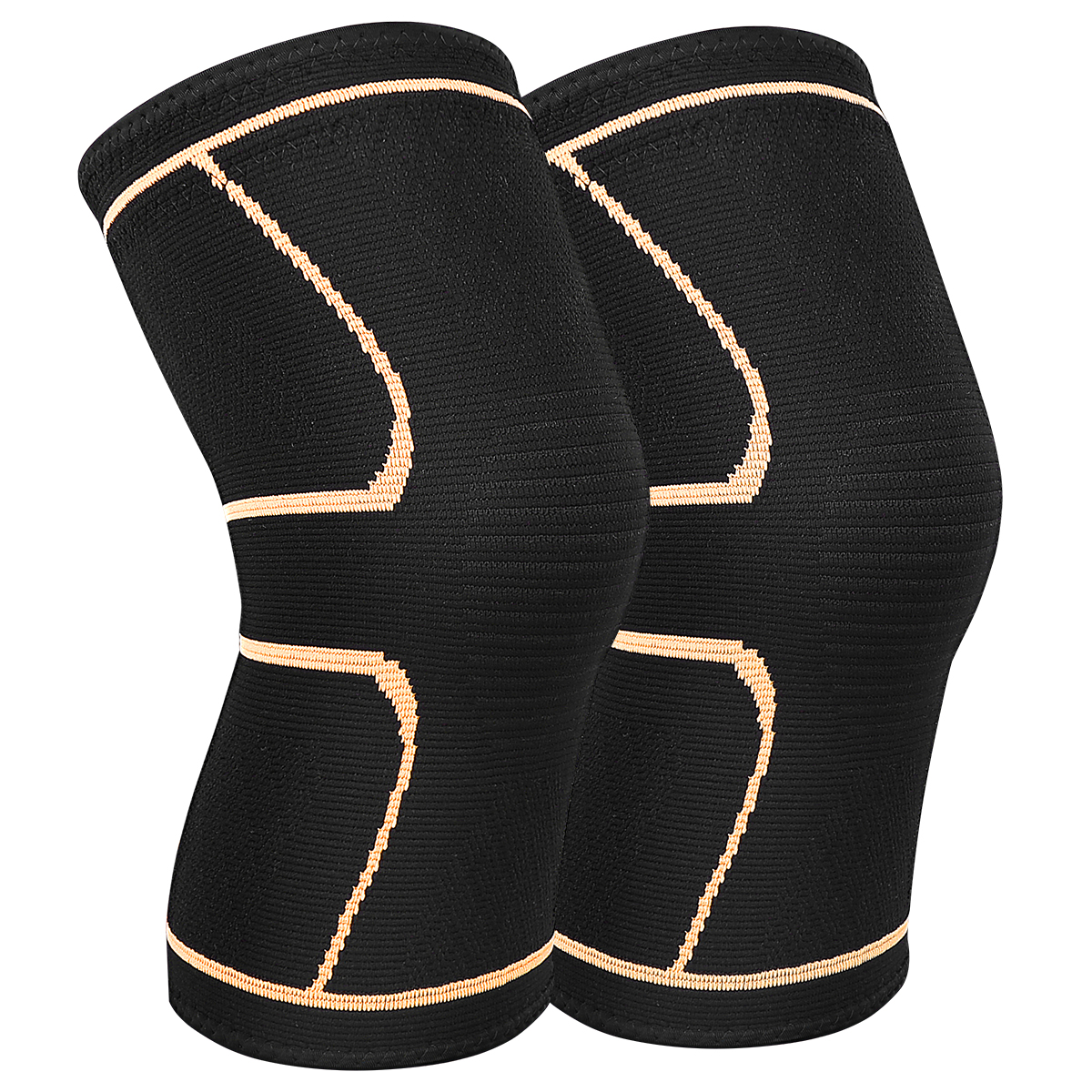 Knee Brace Support Pair for Men Women, AVIDDA Copper Compression Knee Sleeve for Joint Pain Relief, Arthritis, Meniscus Tear, Injury Recovery, Running, Squats, Weight Lifting, Football Gold M