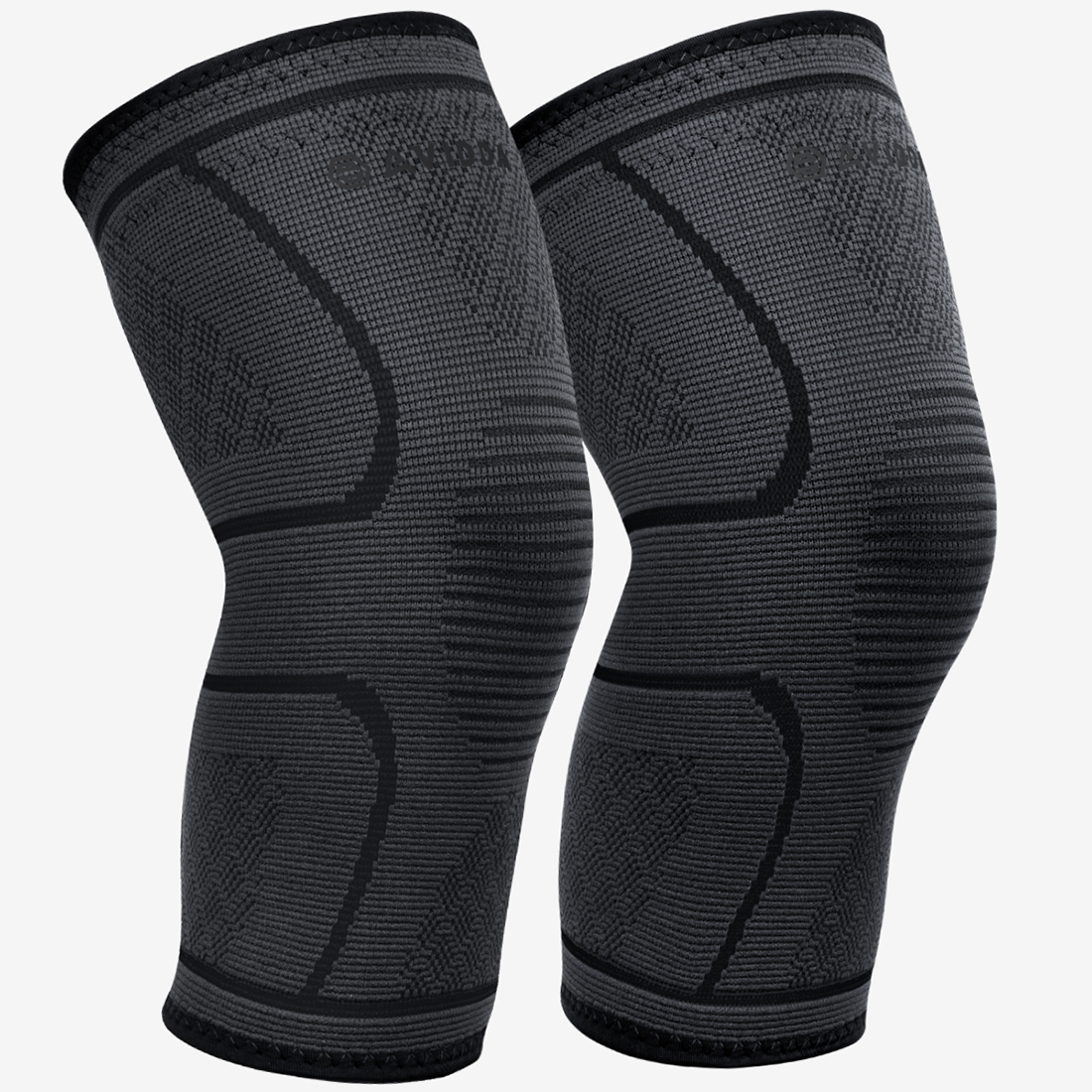 AVIDDA Knee Support Brace 2 Pack - Compression Knee Sleeves for Arthritis, Joint Pain, Ligament Injury, Meniscus Tear, ACL, MCL, Tendonitis, Running, Squats, Sports